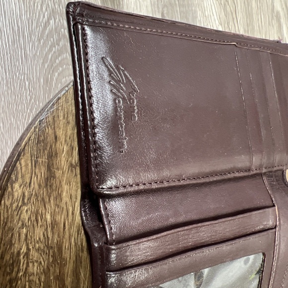 Vintage Stone Mountain Maroon 100% Leather Women's Wallet Several Compartments - Picture 4 of 10